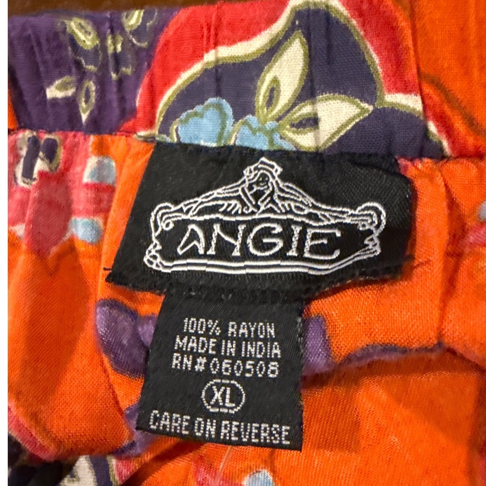 Angie Strapless Romper XL Purple Orange Medallion Print Rayon Boho Chic Festival - Picture 3 of 7